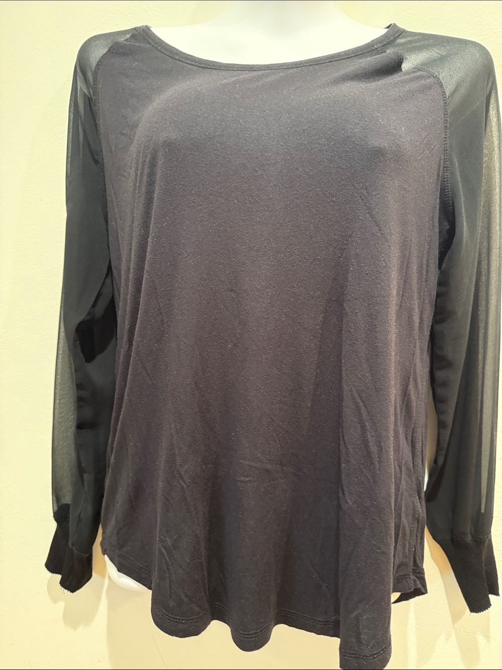 Calvin Klein Black Long Sleeve Raglan Top